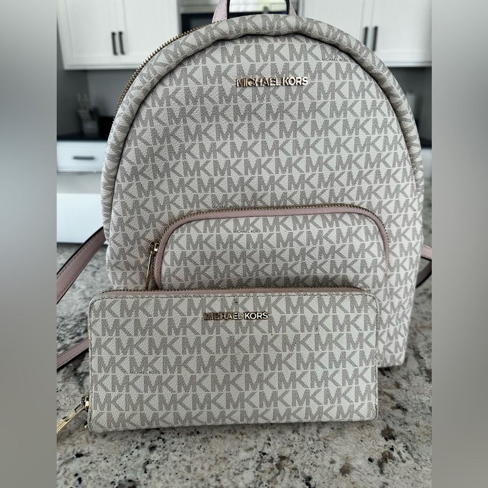 Michael Kors medium backpack and wallet